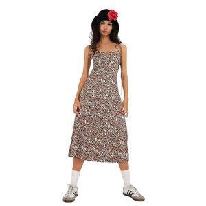 For Love & Lemons Multi Floral Print Hayes Midi Dress Womens M